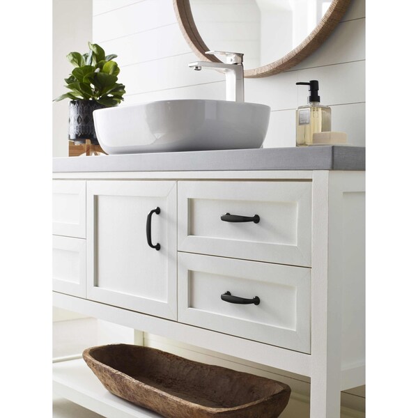 Amerock Renown 3 inch 76mm Center-to-Center Matte Black Cabinet Pull - BP37395FB