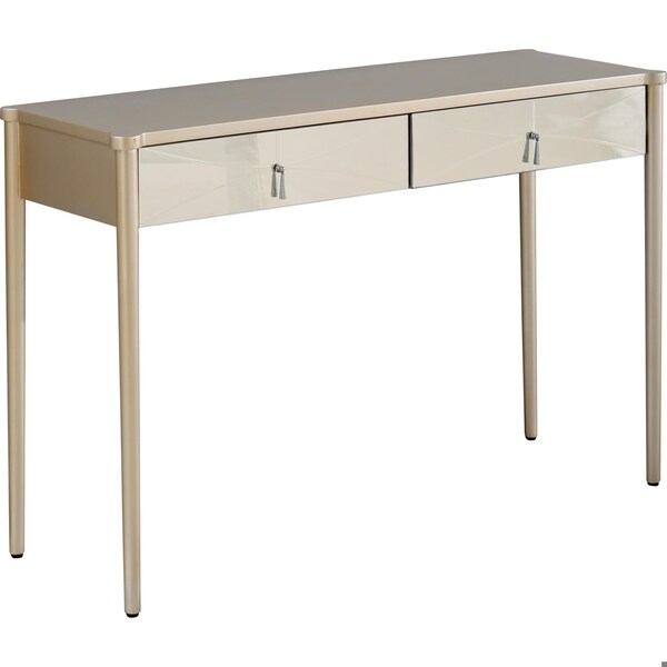 Homeroots 31.2 x 48 x 16.8 in. Champagne Finish Console Table - 396816