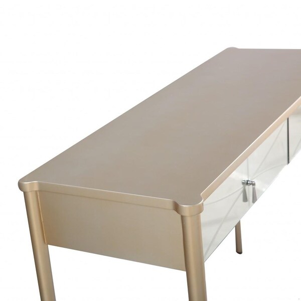 Homeroots 31.2 x 48 x 16.8 in. Champagne Finish Console Table - 396816