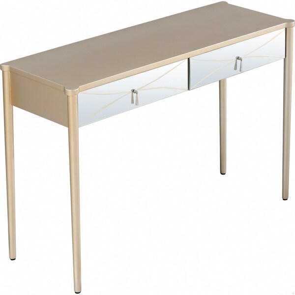 Homeroots 31.2 x 48 x 16.8 in. Champagne Finish Console Table - 396816