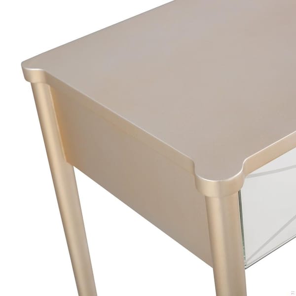Homeroots 31.2 x 48 x 16.8 in. Champagne Finish Console Table - 396816