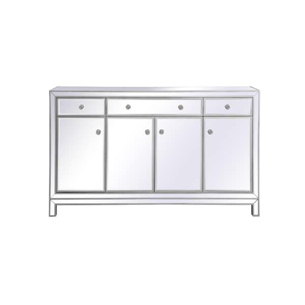 Kd Americana 60 in. Reflexion Mirrored Credenza, Antiquesilver - KD2571359