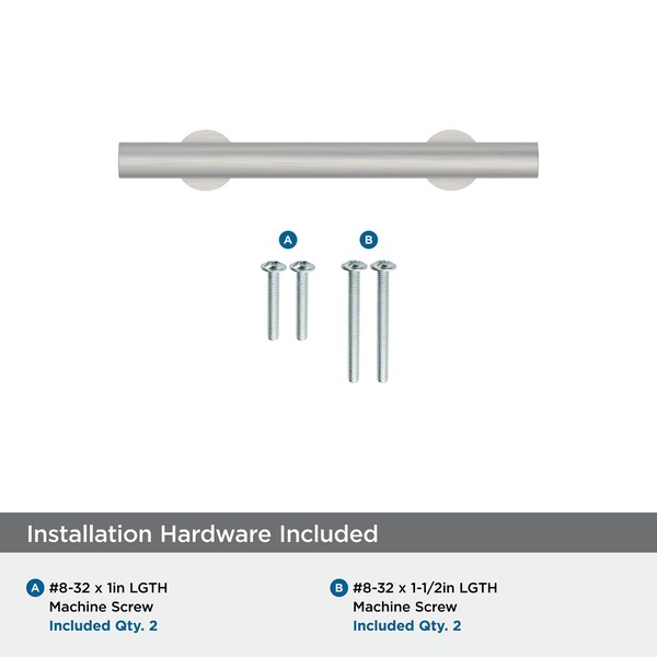 Amerock Radius 3 inch 76mm Center-to-Center Satin Nickel Cabinet Pull - BP37390G10
