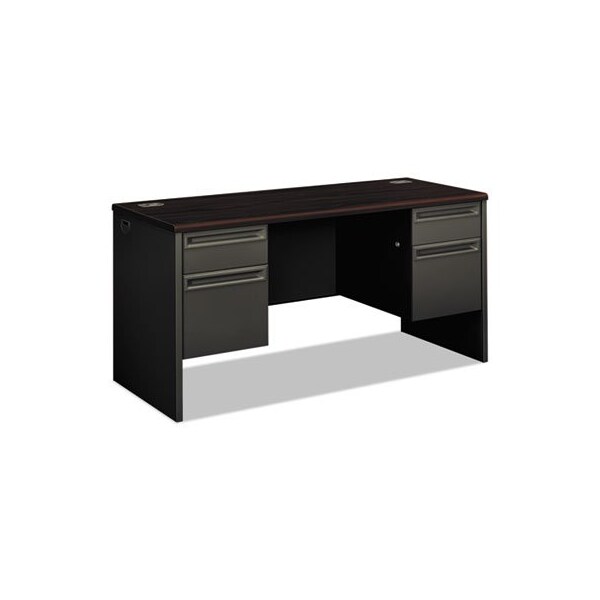 Hon HON, 38000 SERIES KNEESPACE CREDENZA, 60W X 24D X 29.5H, MAHOGANY/CHARCOAL - 38852NS