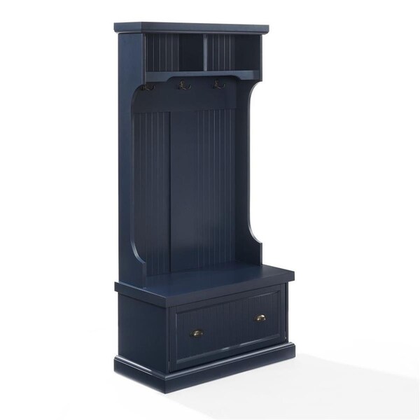 Crosley Furniture 31.50 x 15.75 x 64.25 in. Shoreline Hall Tree, Navy - CF6030-NV