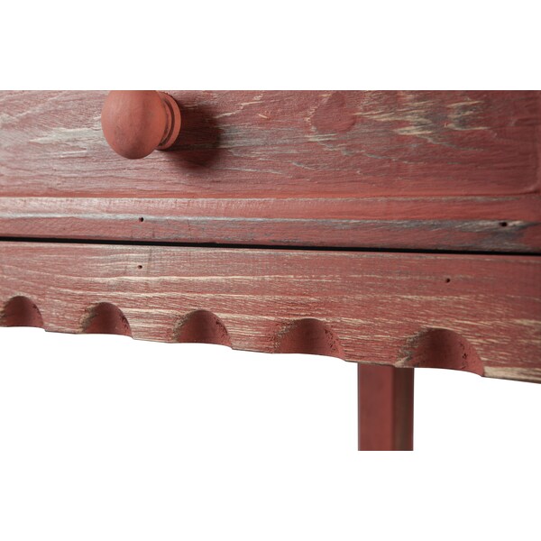 Alaterre Furniture Country Cottage Media/Console Table, Red Antique Finish - ACCA14RA