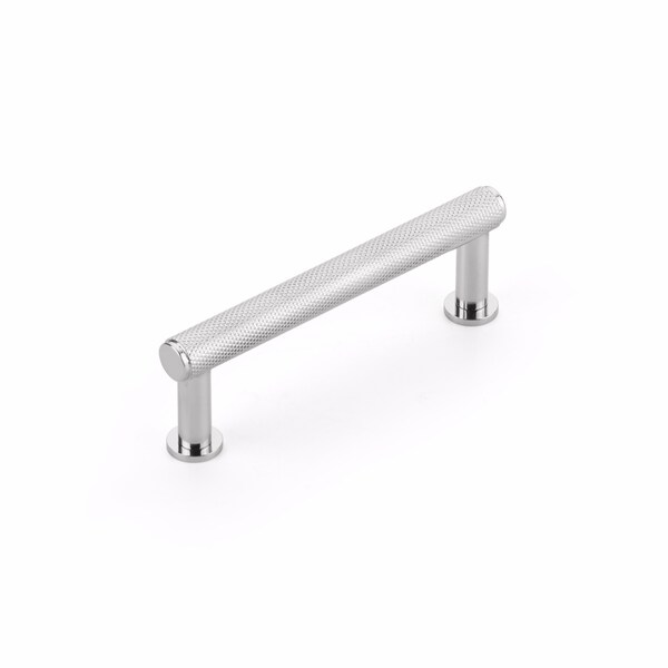 Schaub 3-1/2in Center to Center Pub House Knurled Cabinet Pull Polished Chrome Finish - 5003-26