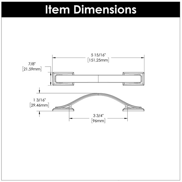 Hickory Hardware Dover Collection Pull 3-3/4 Inch 96mm Center to Center Chrome Finish - H078771CH
