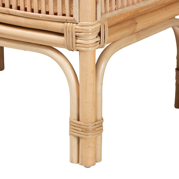 Baxton Studio Lombok Modern Bohemian Natural Brown Rattan Console Table - 226-13122-ZORO