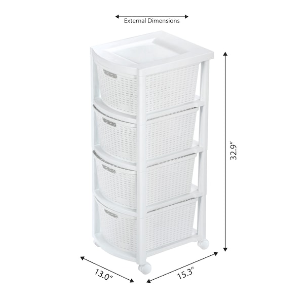 Rimax Four Drawer Rolling Cart - 10432