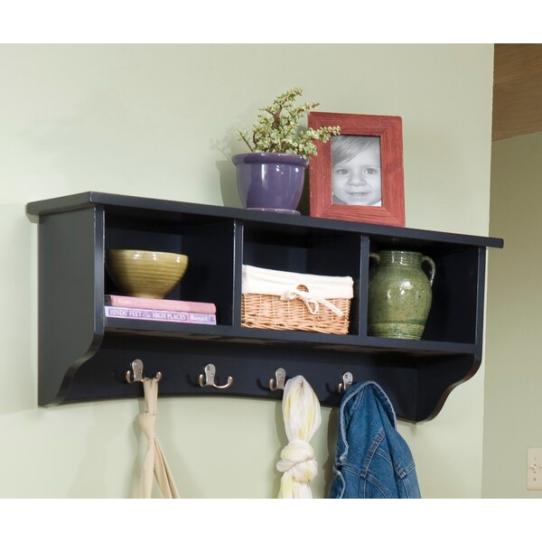 Alaterre Furniture Shaker Cottage Storage Coat Hook, Charcoal Gray - ASCA04BL