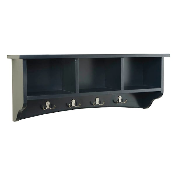 Alaterre Furniture Shaker Cottage Storage Coat Hook, Charcoal Gray - ASCA04BL
