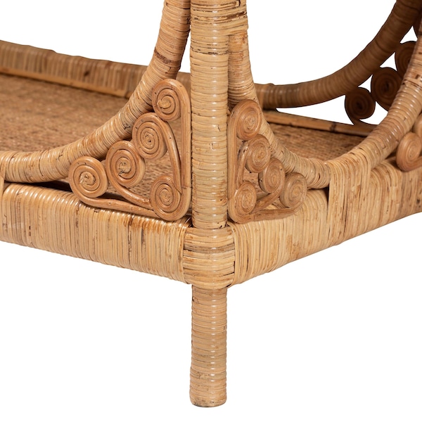 Bali & Pari Ramona Modern Bohemian Light Honey Rattan Console Table - 238-13395-ZORO