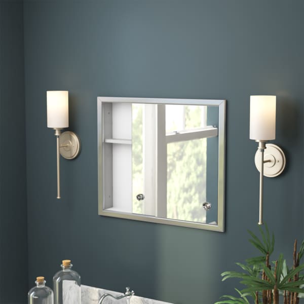 Ketcham 24" x 20" Recessed Mounted Polished Edge Sliding Door Medicine Cabinet - SD-2420R