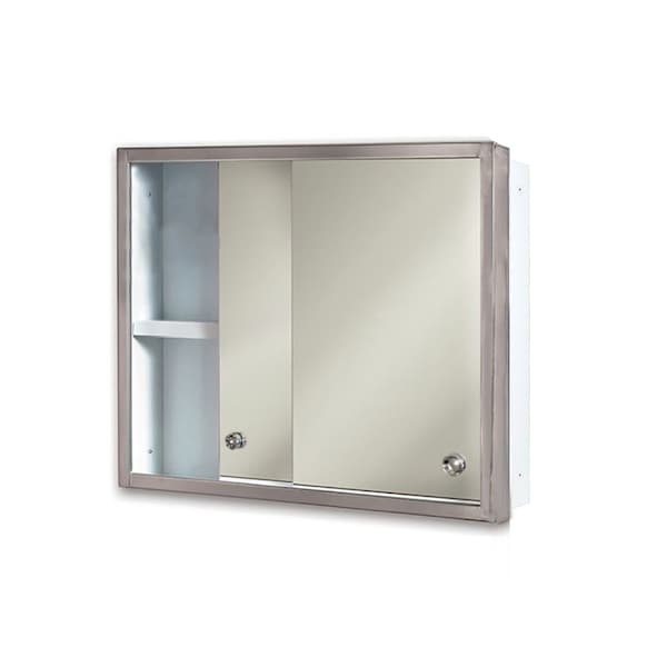 Ketcham 24" x 20" Recessed Mounted Polished Edge Sliding Door Medicine Cabinet - SD-2420R