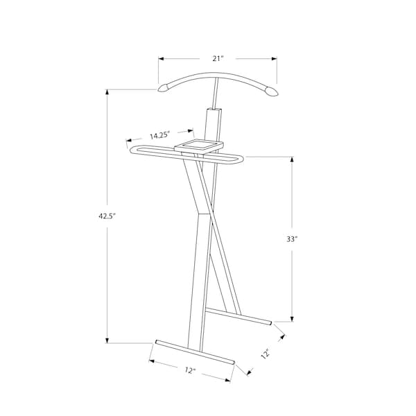 Monarch Specialties Valet Stand, Organizer, Suit Rack, Bedroom, Wood, Metal, Brown, Chrome, Contemporary, Modern - I 2024