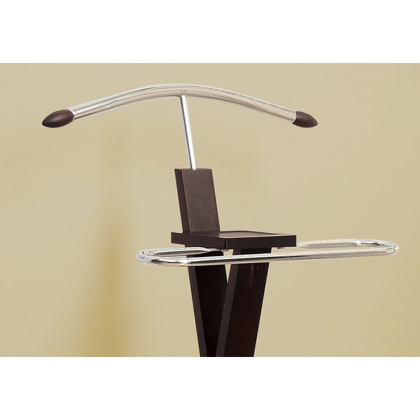 Monarch Specialties Valet Stand, Organizer, Suit Rack, Bedroom, Wood, Metal, Brown, Chrome, Contemporary, Modern - I 2024