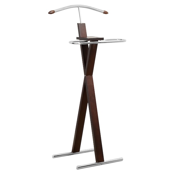Monarch Specialties Valet Stand, Organizer, Suit Rack, Bedroom, Wood, Metal, Brown, Chrome, Contemporary, Modern - I 2024