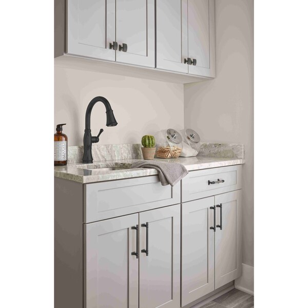 Amerock Davenport 5-1/16 in 128 mm Center-to-Center Matte Black Cabinet Pull - BP36606MB