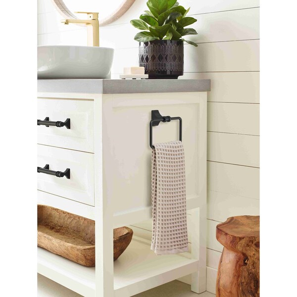 Amerock Davenport 5-1/16 in 128 mm Center-to-Center Matte Black Cabinet Pull - BP36606MB