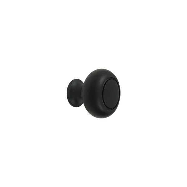 Deltana KR119U19 Round Groove Knob Paint Black, 10PK - KR119U19-XCP10