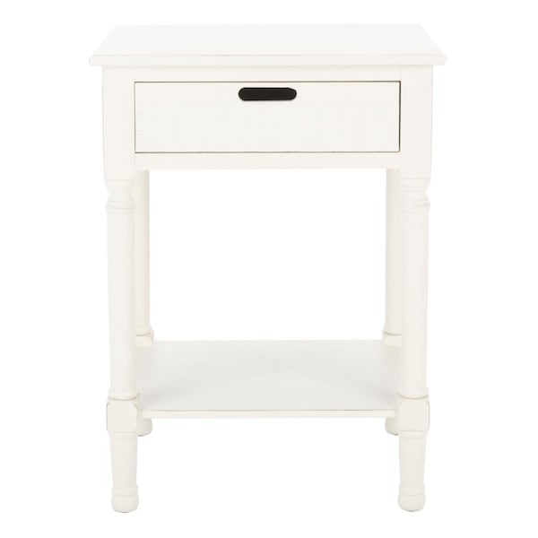 Safavieh Landers 1 Drawer Accent Table, Distressed White - ACC5708A