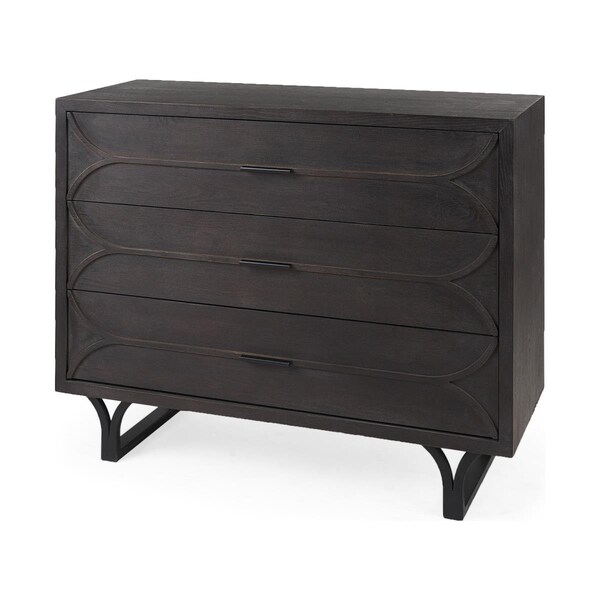 Gfancy Fixtures 31.89 x 15.94 x 39.96 in. Contemporary Dark Oval Accent Cabinet - GF3094628