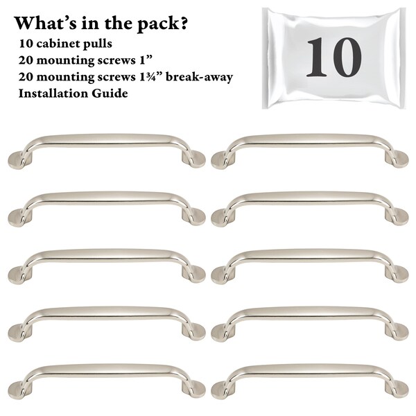 Designperfect 5 1/16'' Center-to-Center Handle Pull, 10PK - DPA10S714SNB
