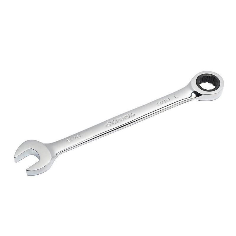 Husky 9/16 in. 12-Point SAE Ratcheting Combination Wrench - HRW916