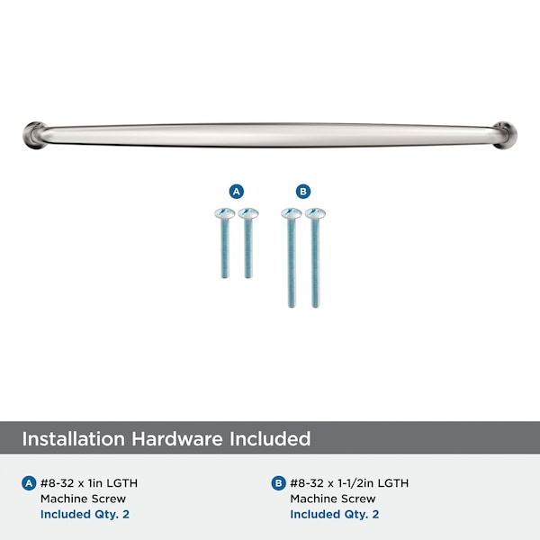 Amerock Renown 12-5/8 inch 320mm Center-to-Center Polished Nickel Cabinet Pull - BP36989PN