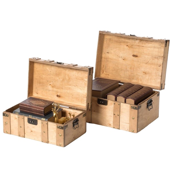 Paisaje Natural Wooden Style Trunk with Handles - Set of 2 - PA3175114