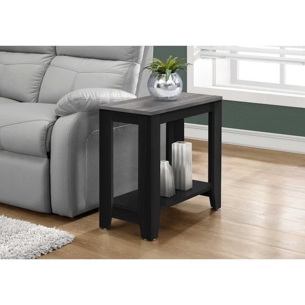 Gfancy Fixtures 22 in. Black Particle Board & Grey Laminate Accent Table - GF3082587
