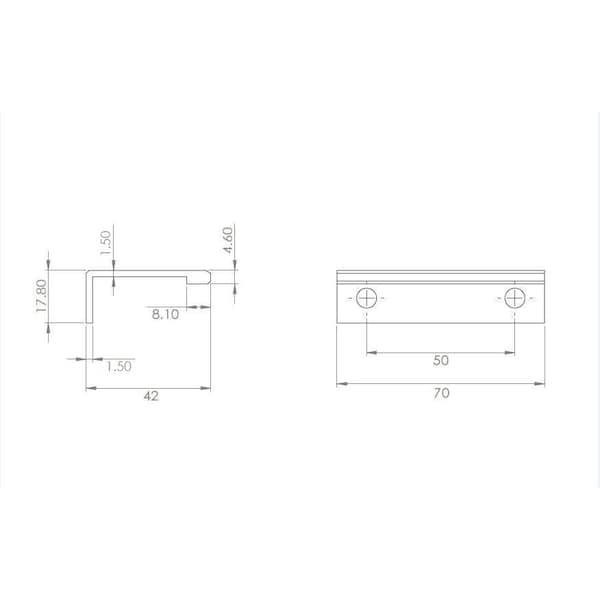 Richelieu 1 31/32 in (50 mm) Center-to-Center White Contemporary Drawer Edge Pull - BP98985030