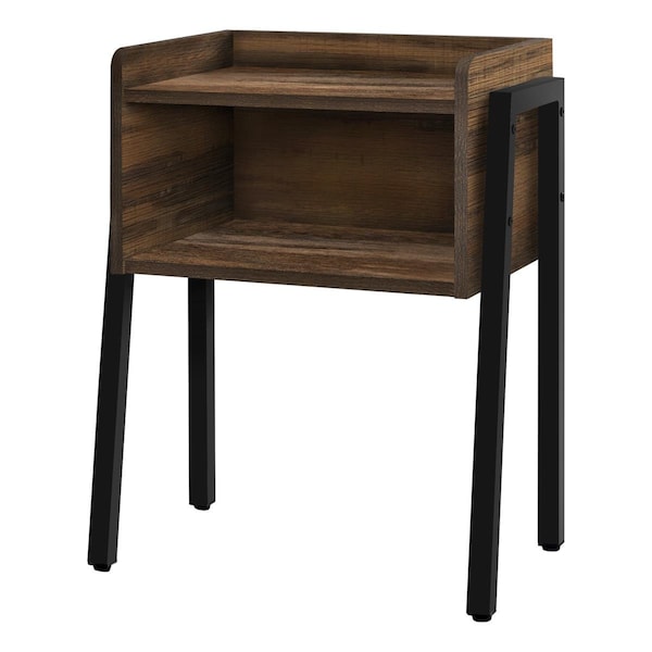 Daphnes Dinnette 19 x 12 x 23 in. Accent Table - Brown Reclaimed-Look - Black Metal - DA2450600