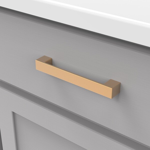 Heritage Designs Contemporary Pull 5116 Inch 128mm Center to Center Brushed Brass Finish, 10PK - R077752BBX10B