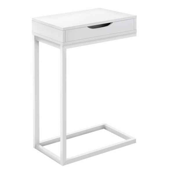 Gfancy Fixtures 16 x 10.25 x 24.5 in. White Metal with a Drawer Accent Table - GF3100375