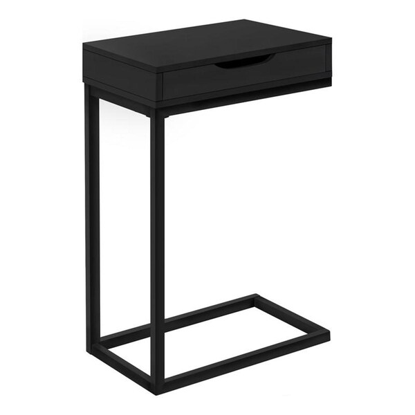 Gfancy Fixtures 16 x 10.25 x 24.5 in. Black Metal with a Drawer Accent Table - GF3654754