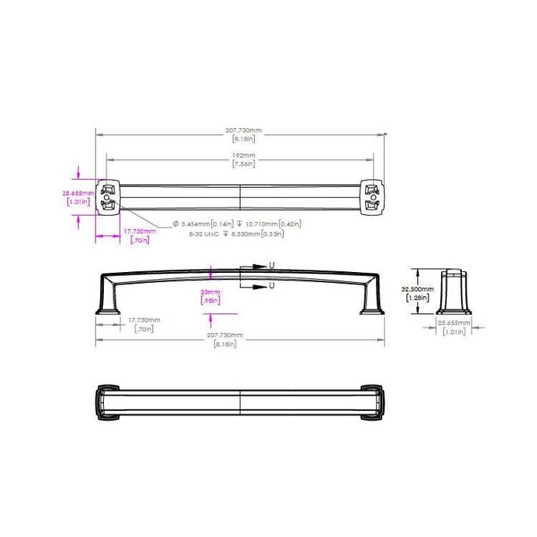 Richelieu 7 9/16-inch (192 mm) Center to Center Matte Black Transitional Cabinet Pull - BP8675192900