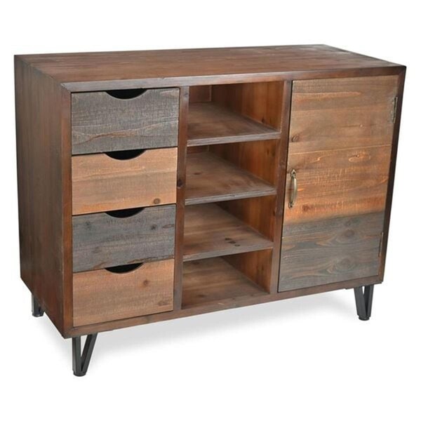 Cheungs Rattan  4 Drawer, Center 4 Slot Organizer with Shelf Chest, Large - 4565