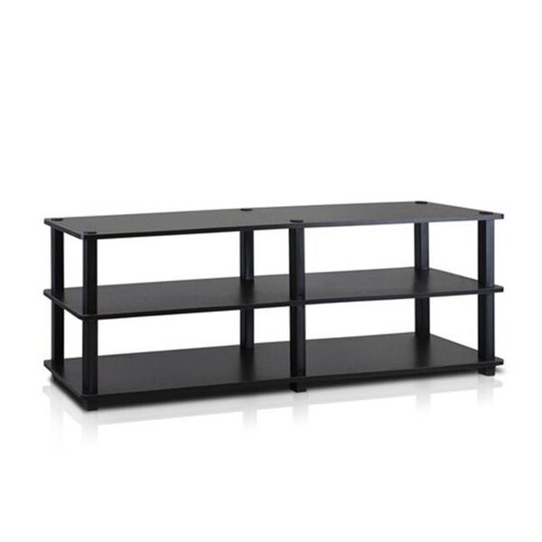 Furinno Furinno TST No Tools 3-Tier Wide Shoe Storage Rack; Espresso & Black - 15.4 x 47.2 x 11.6 in. - 14038EX/BK
