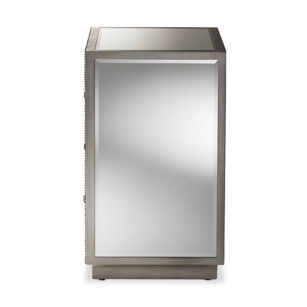 Baxton Studio Edeline Hollywood Regency Glamour Style Mirrored 3-Drawer Chest - 136-7485