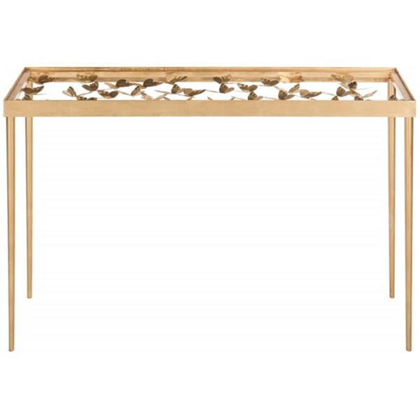 Safavieh Rosalie Butterfly Console Table- Antique Gold Leaf - 30 x 12 x 42 in. - FOX2592A