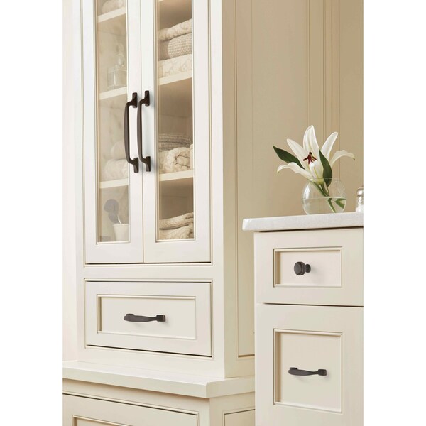 Amerock Highland Ridge 3-3/4 in 96 mm Center-to-Center Dark-Oiled Bronze Cabinet Pull - BP55317DOB