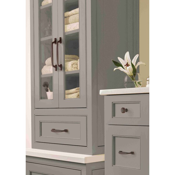 Amerock Highland Ridge 3-3/4 in 96 mm Center-to-Center Dark-Oiled Bronze Cabinet Pull - BP55317DOB