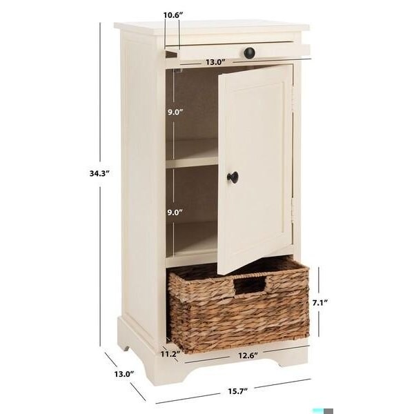 Safavieh Randy Tall Storage Unit - Distressed Cream - AMH5703C
