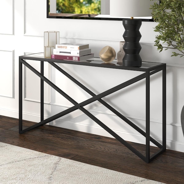 Henn & Hart 55 in. Calix Blackened Bronze Console Table - AT0979