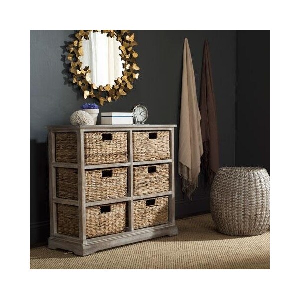 Safavieh Keenan 6 Basket Storage Chest- Vintage White - 29.5 x 13.4 x 32.1 in. - AMH5740E