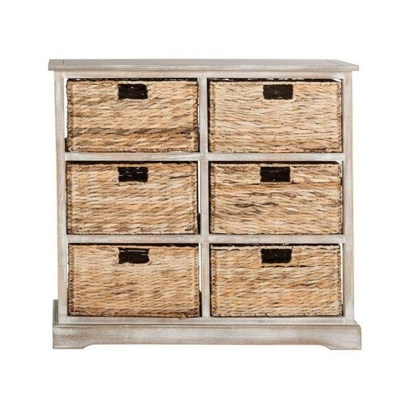 Safavieh Keenan 6 Basket Storage Chest- Vintage White - 29.5 x 13.4 x 32.1 in. - AMH5740E