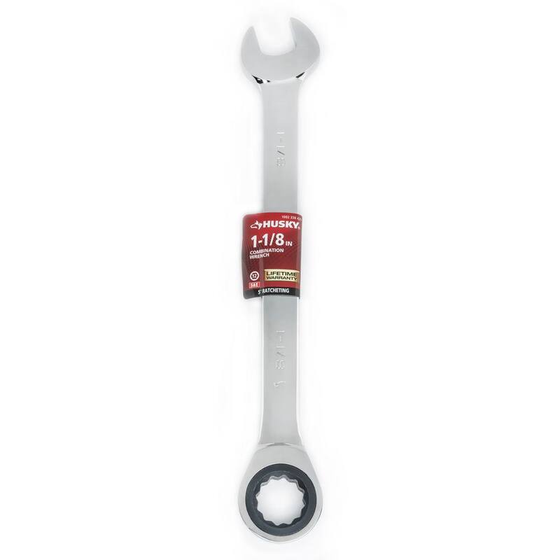 Husky 1-1/8 in. Ratcheting Combination Wrench (12-Point) - HRW1I18
