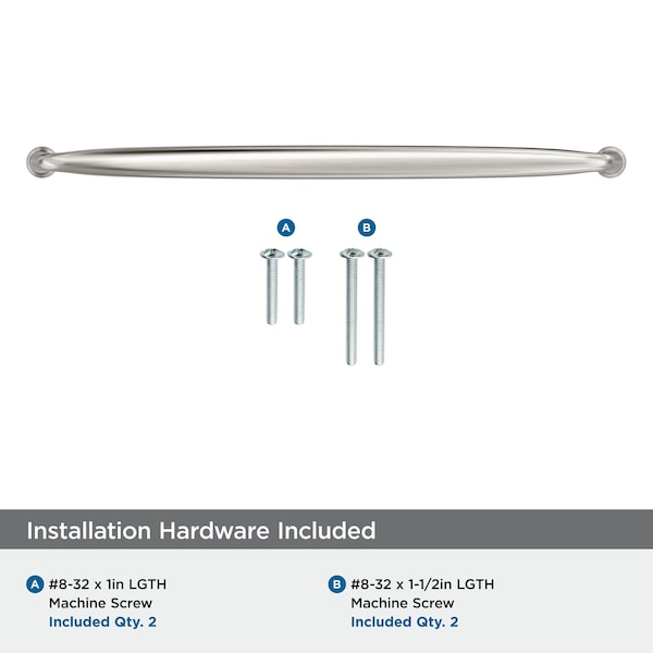 Amerock Kane 12-5/8 inch 320mm Center-to-Center Satin Nickel Cabinet Pull - BP53811G10